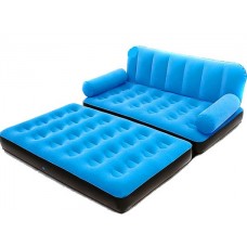 Надувной диван трансформер Bestway 67356 велюр с электронасосом 220V (3 цвета)