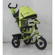 Велосипед детский трехколесный Azimut Trike Crosser One T1 ФАРА (надувные колёса) зеленый