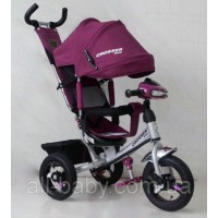 Велосипед детский трехколесный Azimut Trike Crosser One T1 ФАРА (надувные колёса) Violet