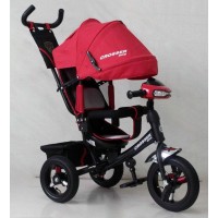 Велосипед детский трехколесный Azimut Trike Crosser One T1 ФАРА (надувные колёса) красный